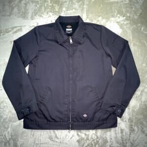 Dickies Eisenhower Jacket Sz L (14/16) Youth BLK Fleece Lined Mechanic Full Zip